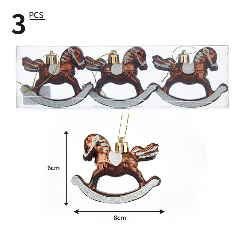 Christmas Carousel Pendant Plastic Christmas Ball Alien Ball Pendant Christmas 3pcs Box Set