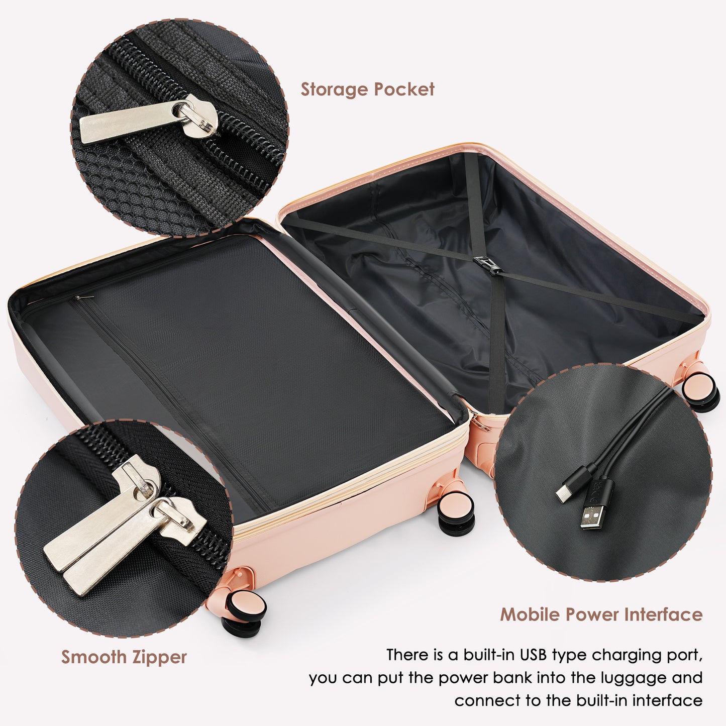 Bougie 3-piece Luggage Set