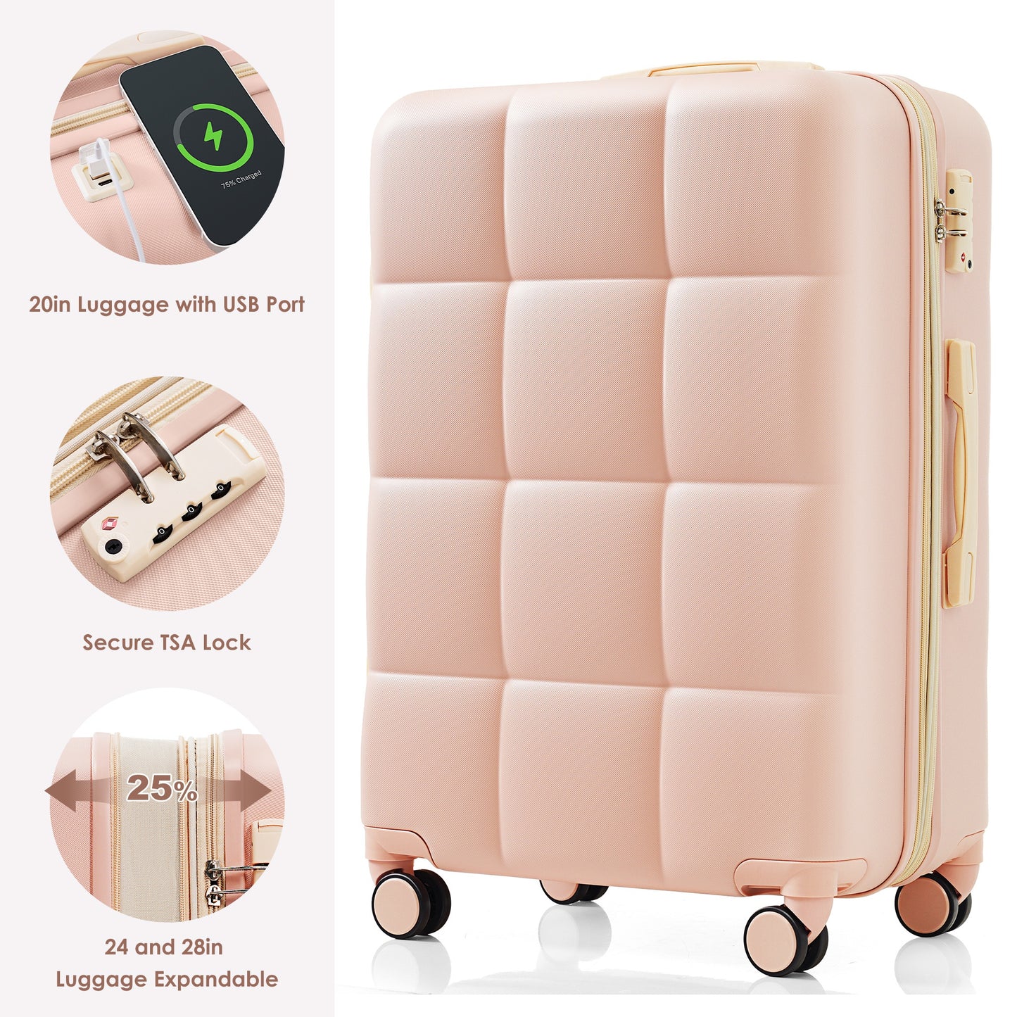 Bougie 3-piece Luggage Set