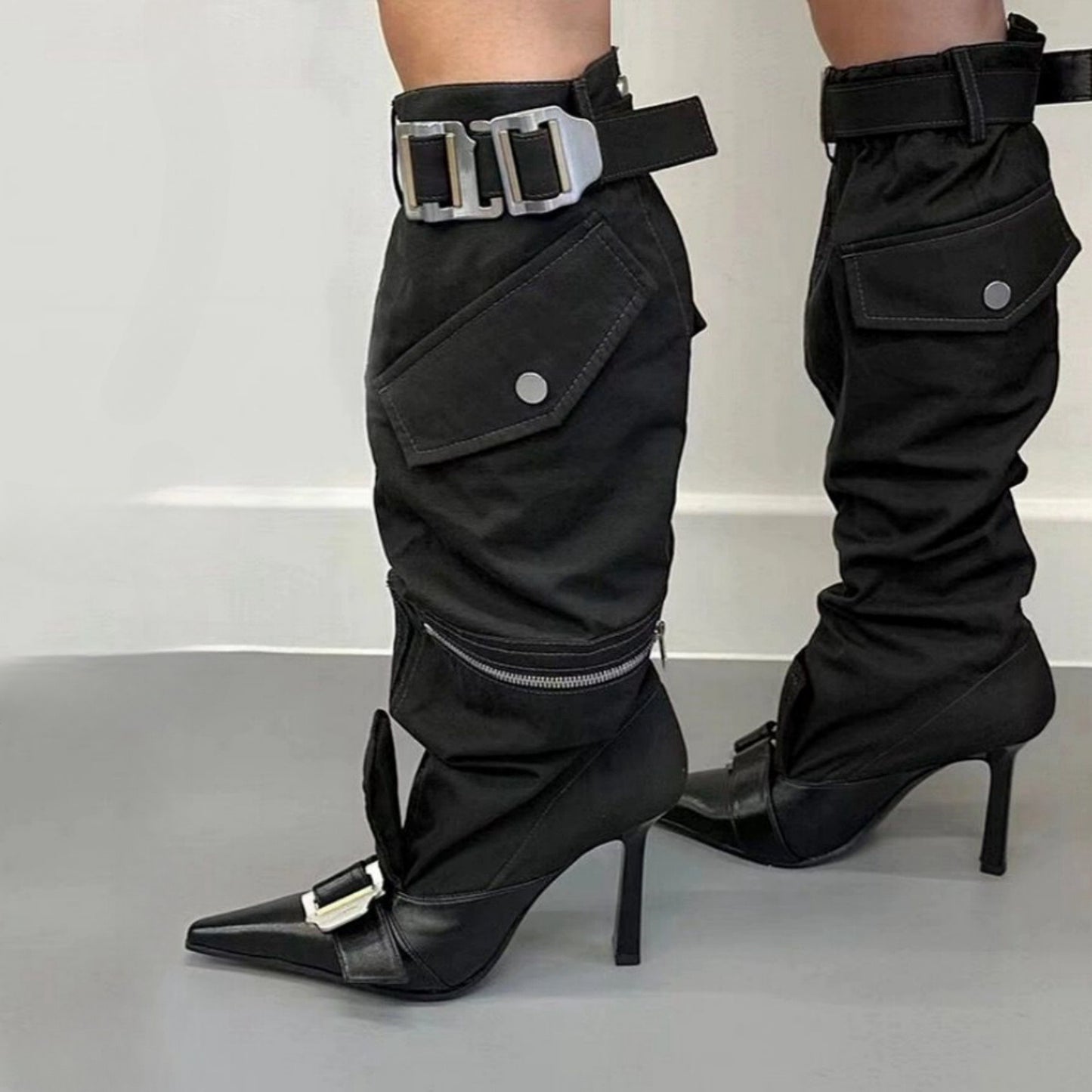 Buckle Belt Boots